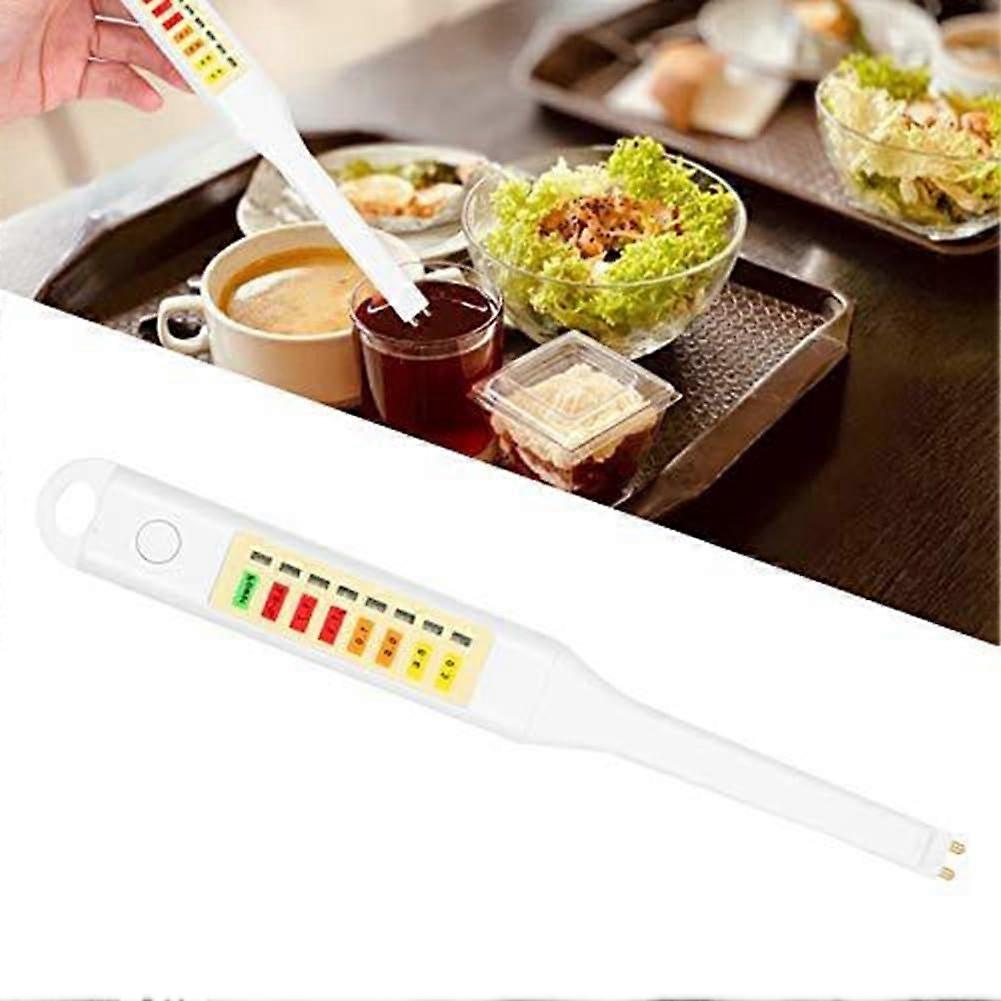 Handheld Food Salt Tester With 7 LEDs And Auto Compensation Metal Salinity Meter For Salt Content Battery Not Included
