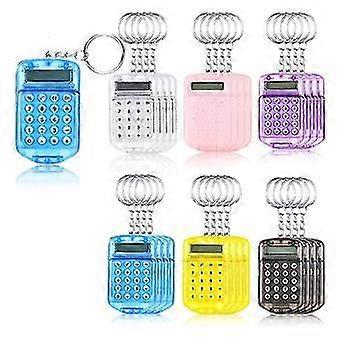 24 Pcs Pocket Calculator Key Ring Mini Clear Flip Portable Calculator 8 Digit Electronic Calculator