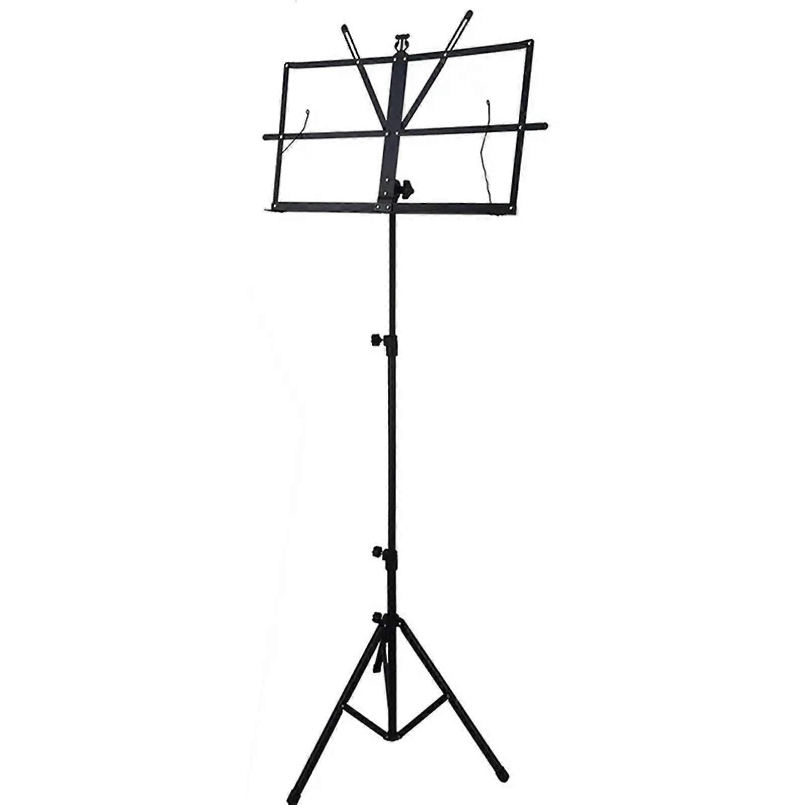 Portable Music Stand Folding Iron Triangular Base Adjustable Height With Bag Music Score Stand