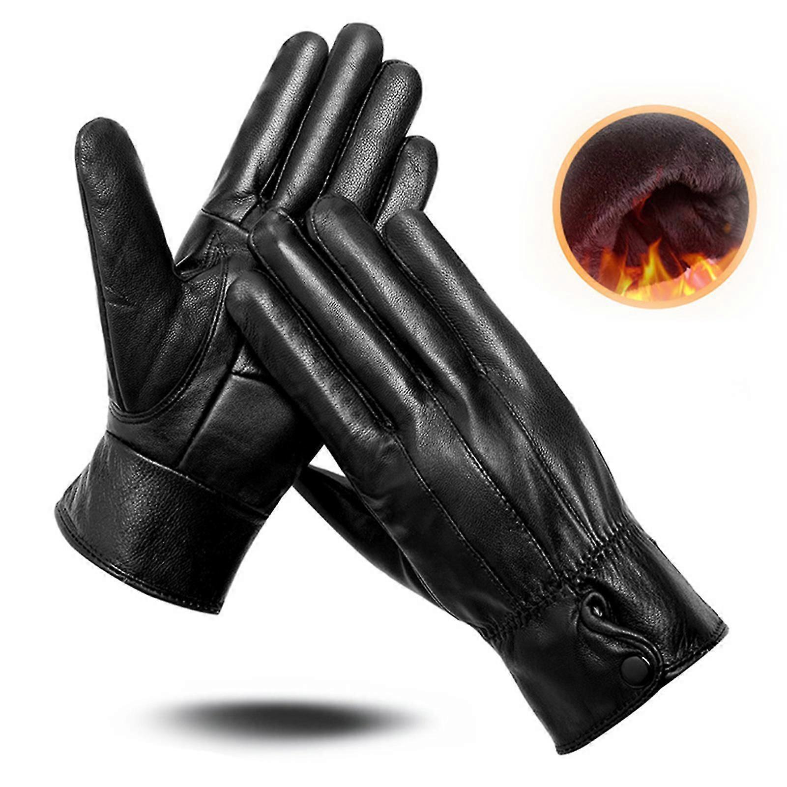 Winter Pu Leather Gloves For Men Textural Skinfeel Surface Gloves For Women Winter Accessories