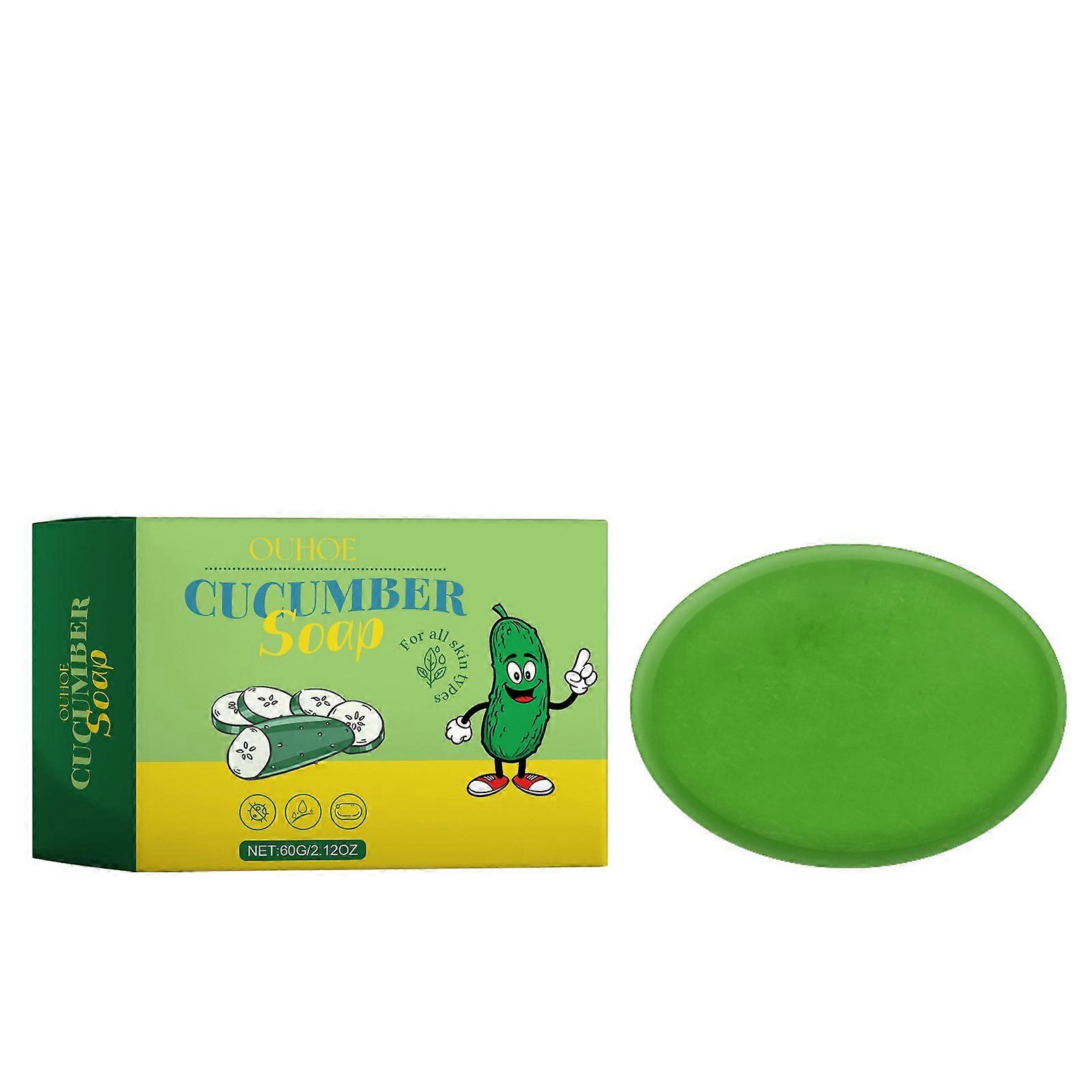 Ouhoe Cucumber Cleansing Soap Is A Multi-Purpose Soap For Deep Cleansing, Face Washing, Bathing, Skin Care, And Oil Control