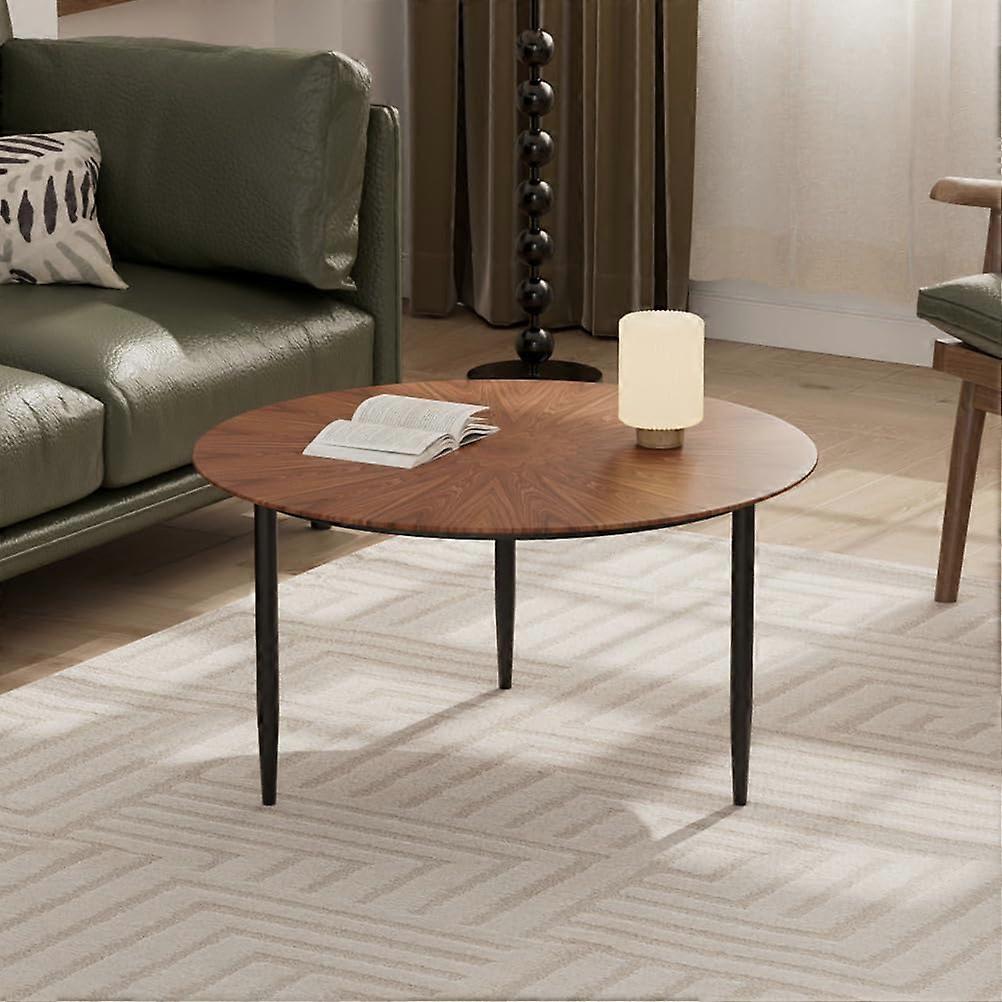 Modern Glass Coffee Table Round Center Table With Tempered Glass  Mid Century Style 80x80x46 Cm Model B