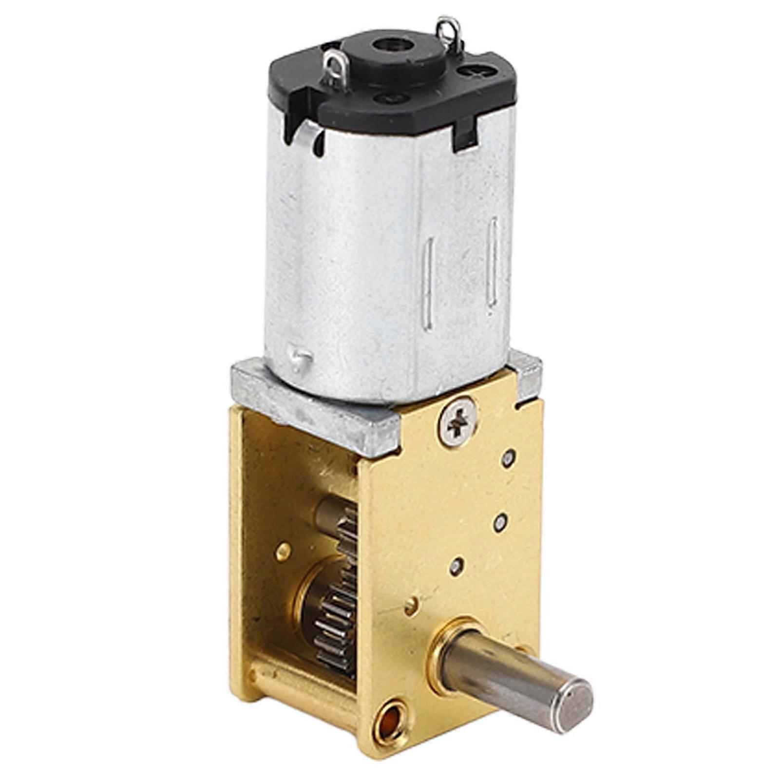 Turbo Worm Geared Motor Micro Brushed DC 3V Mini Reduction 1 Shaft with Fixed Seat 15RMP 