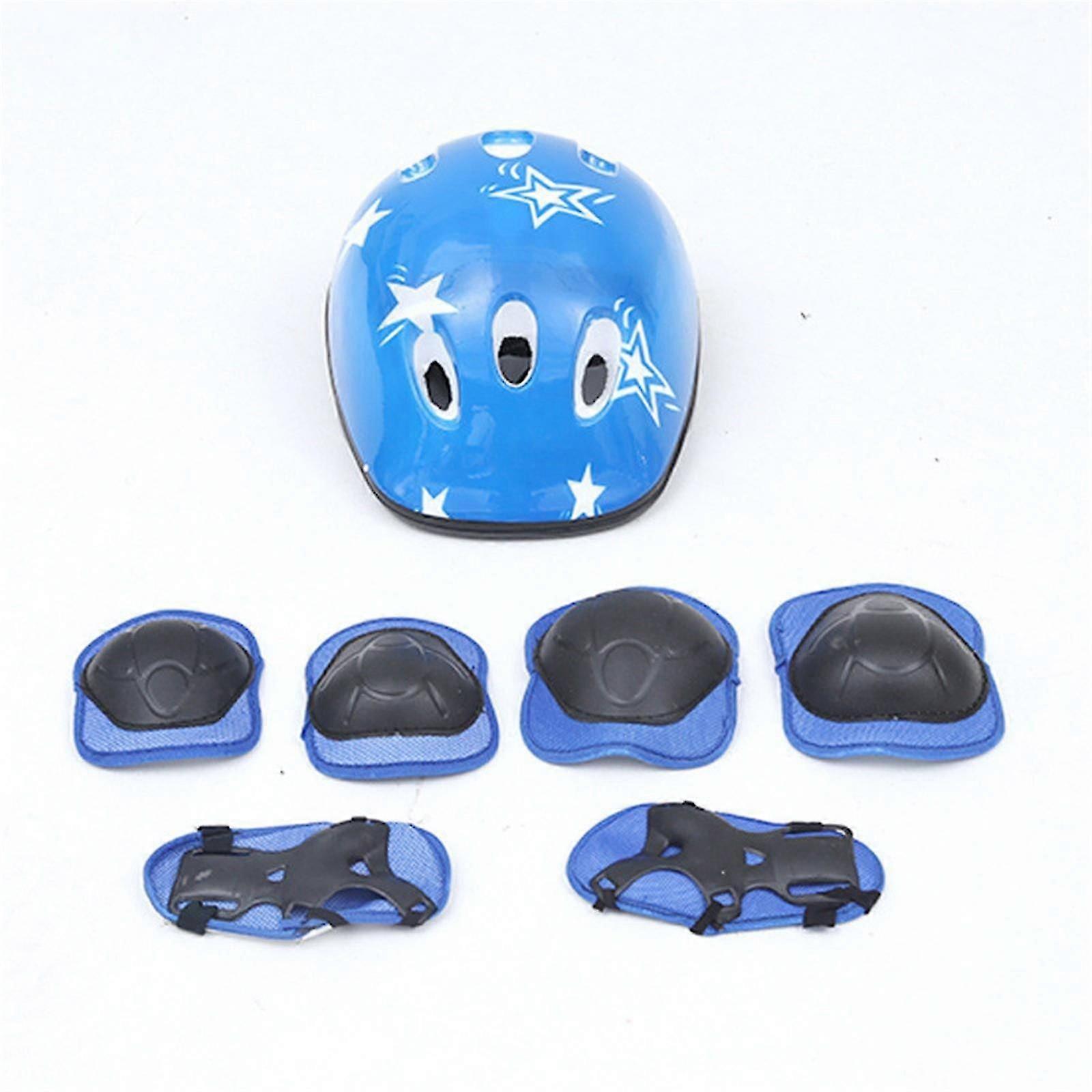 Bike Helmet 7Pcs/Set Children Kids Safety Helmet Knee Elbow Pad Cycling Skate Bike Protecs