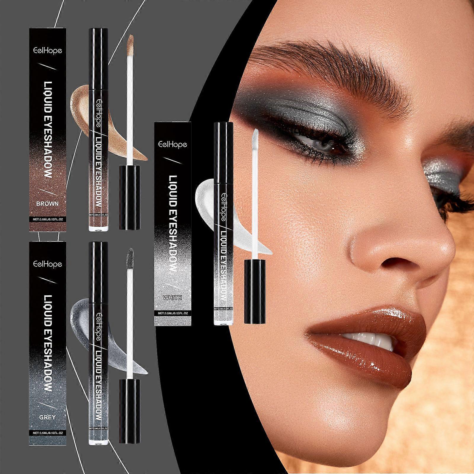 Eelhope Glitter Eyeshadow Natural Color Rendering Makeup Daily Makeup Easy To Color Eye Long-Lasting Shiny Eyeshadow