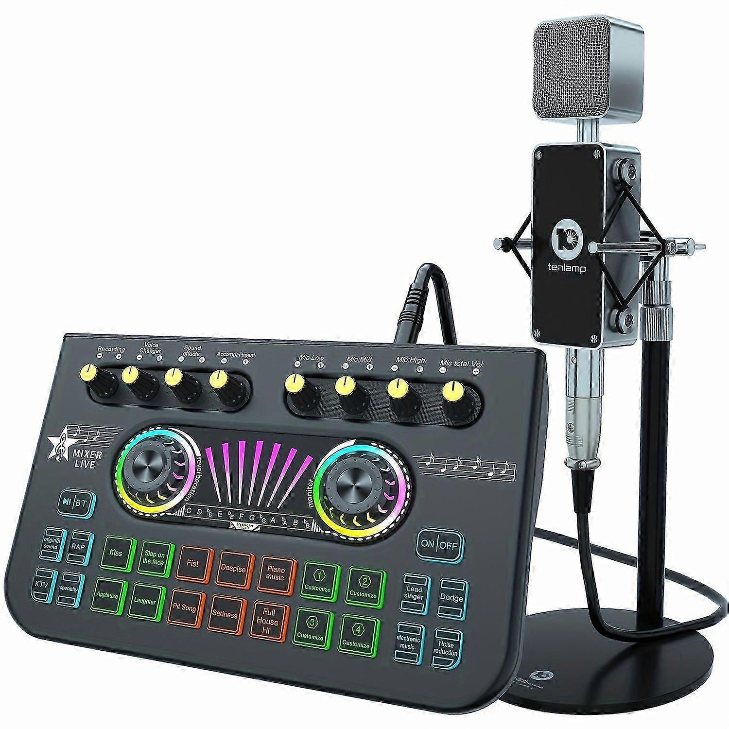 Pro Studio Recording Bundle - All-in-One Audio Interface with Built-in Mixer Vocal Effects and Live