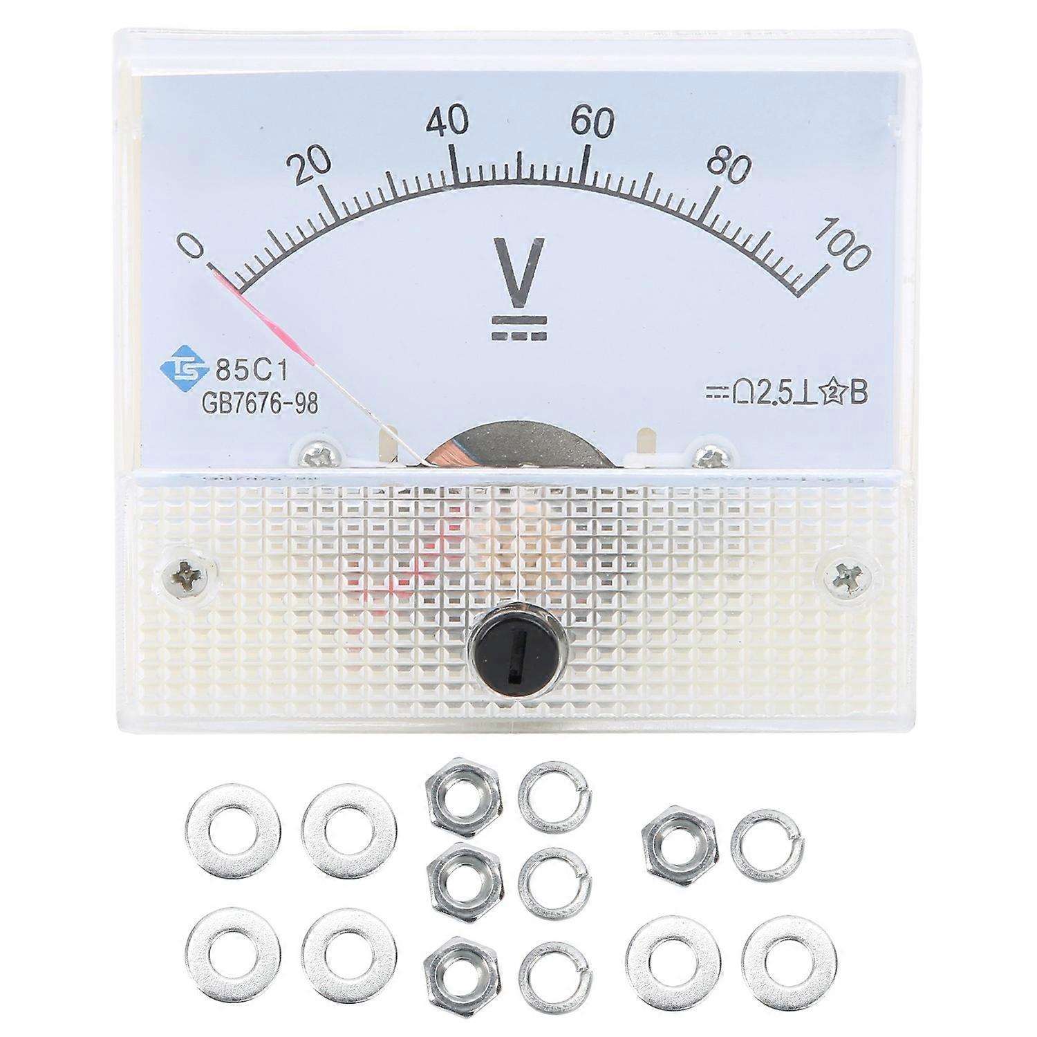 Pointer DC Voltmeter Panel Volt Voltage Meter Measuring Instrument 85C1 DC 0~100V