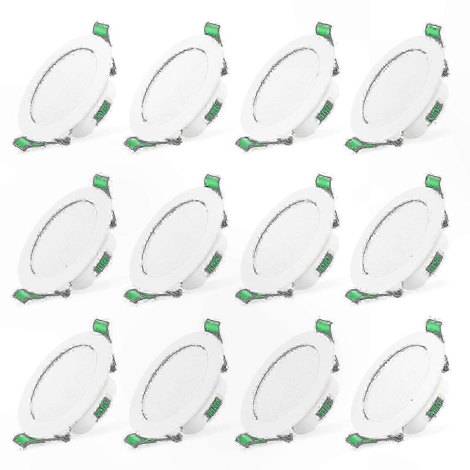 12-Pack 7W White LED Recessed Downlights for Ceiling Spot Illumination