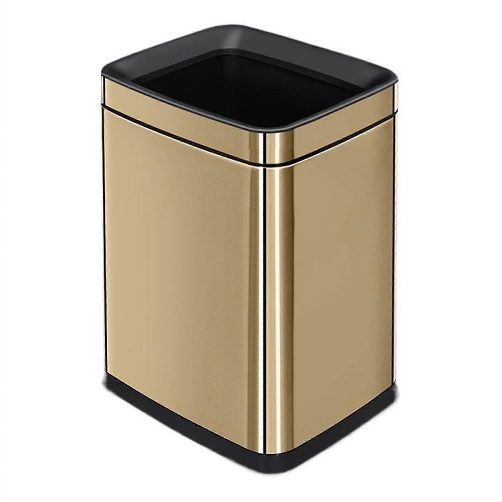 Garbage Can 2.6 Gallon Stainless Steel AntiFingerprint Open Trash Can With Removable Inner Bin Rose Gold