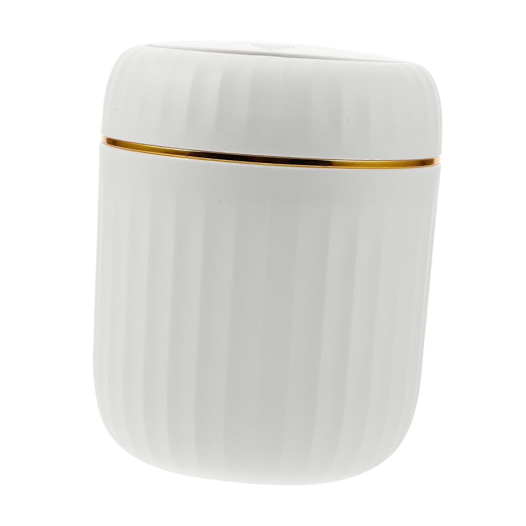 PressType Trash Can Mini Desk Waste Bin With Lid, PP Material, Compact Size, For Desk, Office, Bedroom, Car