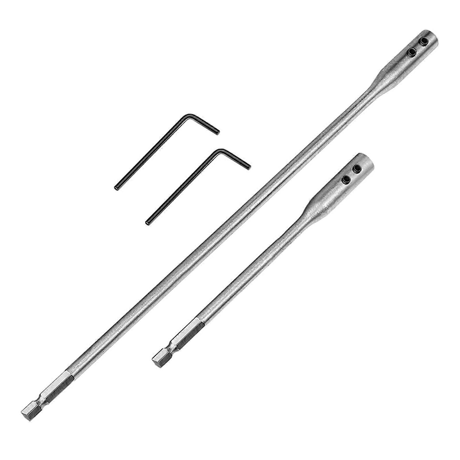 2Pcs Drill Bit Extensions 1/4 Inch Hex Shank Tool Steel 6 Inch And 12 Inch Lengths For Tight Space Drilling