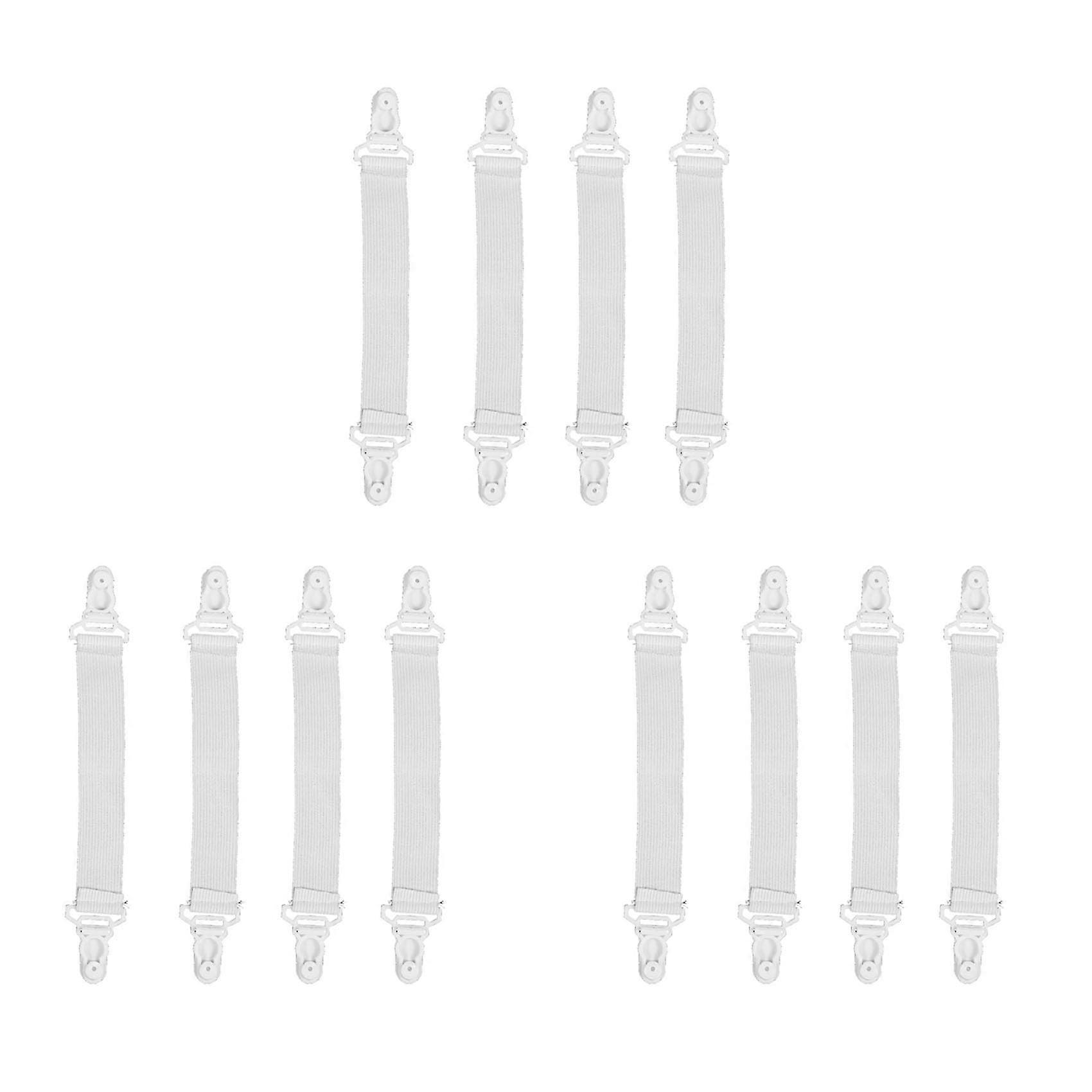 Elastic Mattress Bed Sheet Gripper Clips 12Pack White NonSlip Universal Fit