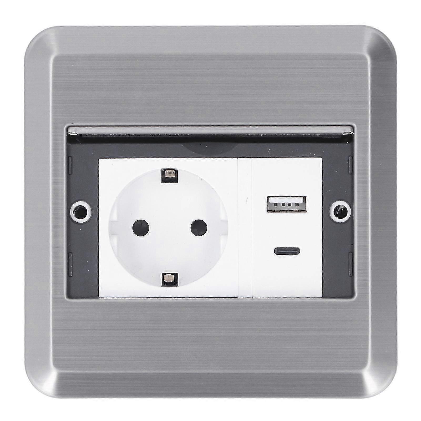 Recessed 16A Power Outlet with USB Type C for Shopping Mall
