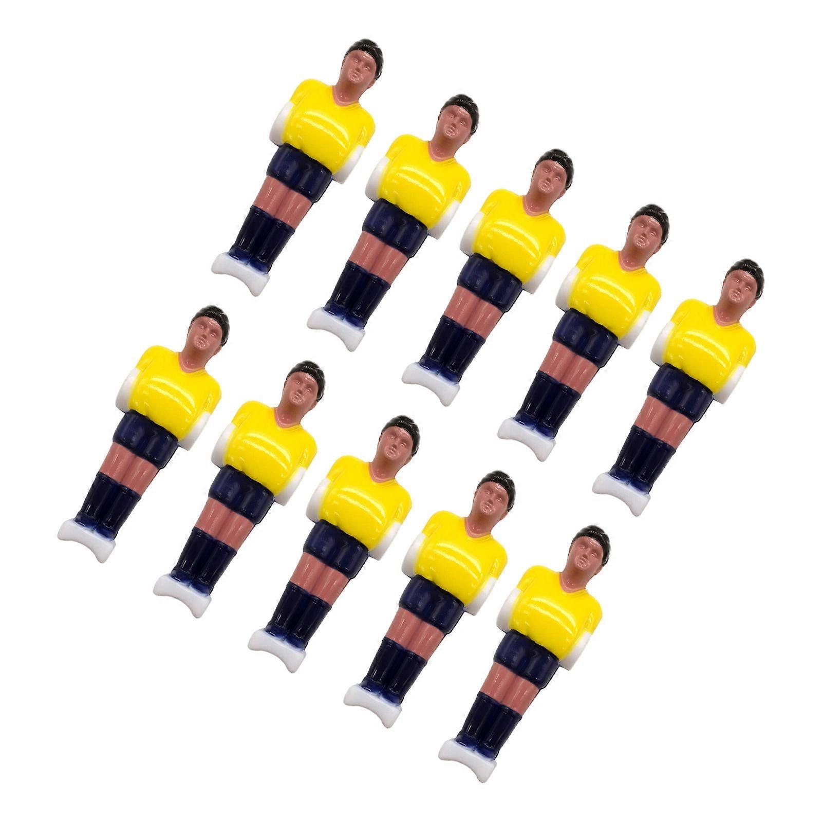 10Pcs Table Soccer Figures Foosball Replacement Players Small Soccer Player Table Football Replacement Part Enduring  Yellow