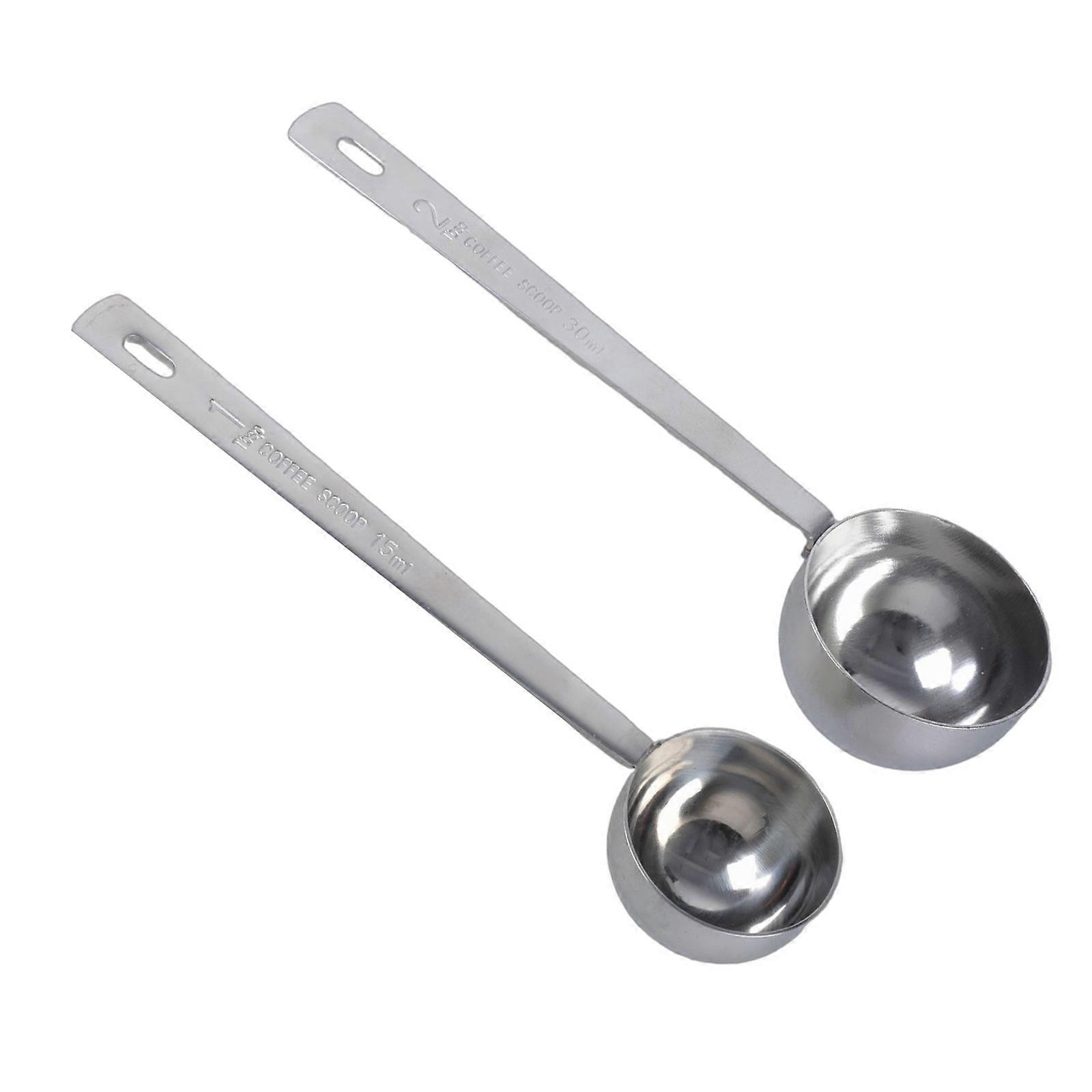 Set of 2 304Stainless Steel Tablespoon Measuring Spoons Long Handle Measuring Cup Suitable for Home and Professional Use Multicolor
