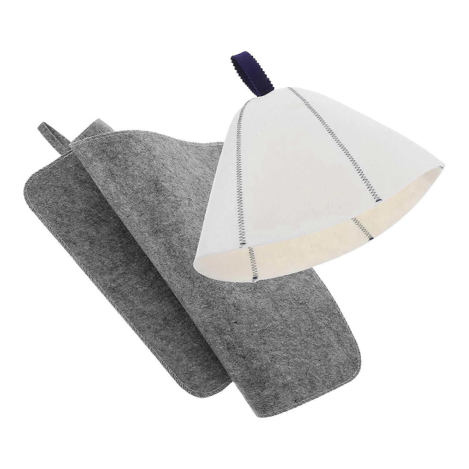 Felt Sauna Hat with Cushion for Relaxation Sauna Accessory Set