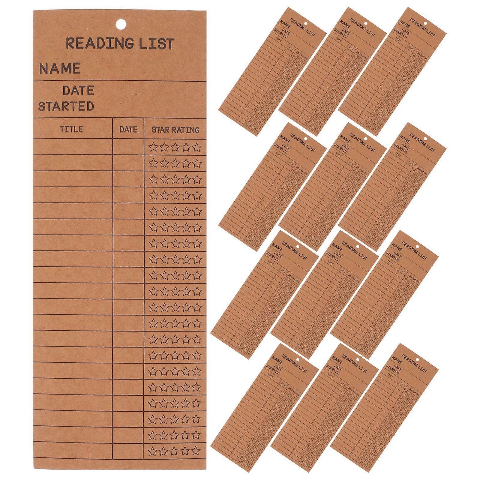 50pcs Reading List Bookmarks: Blank Library Card Paper Tracker for Students Teachers Reading - Literary Back-to-School Supplies With Hole