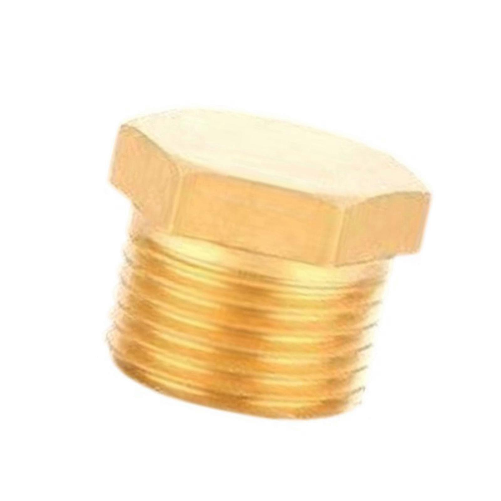Male Thread Brass Pipe Hexagonal Head End Caps Plug Fitting Coupler Connector Adapters Pipe Plumbing Fitting Adapters Multicolor