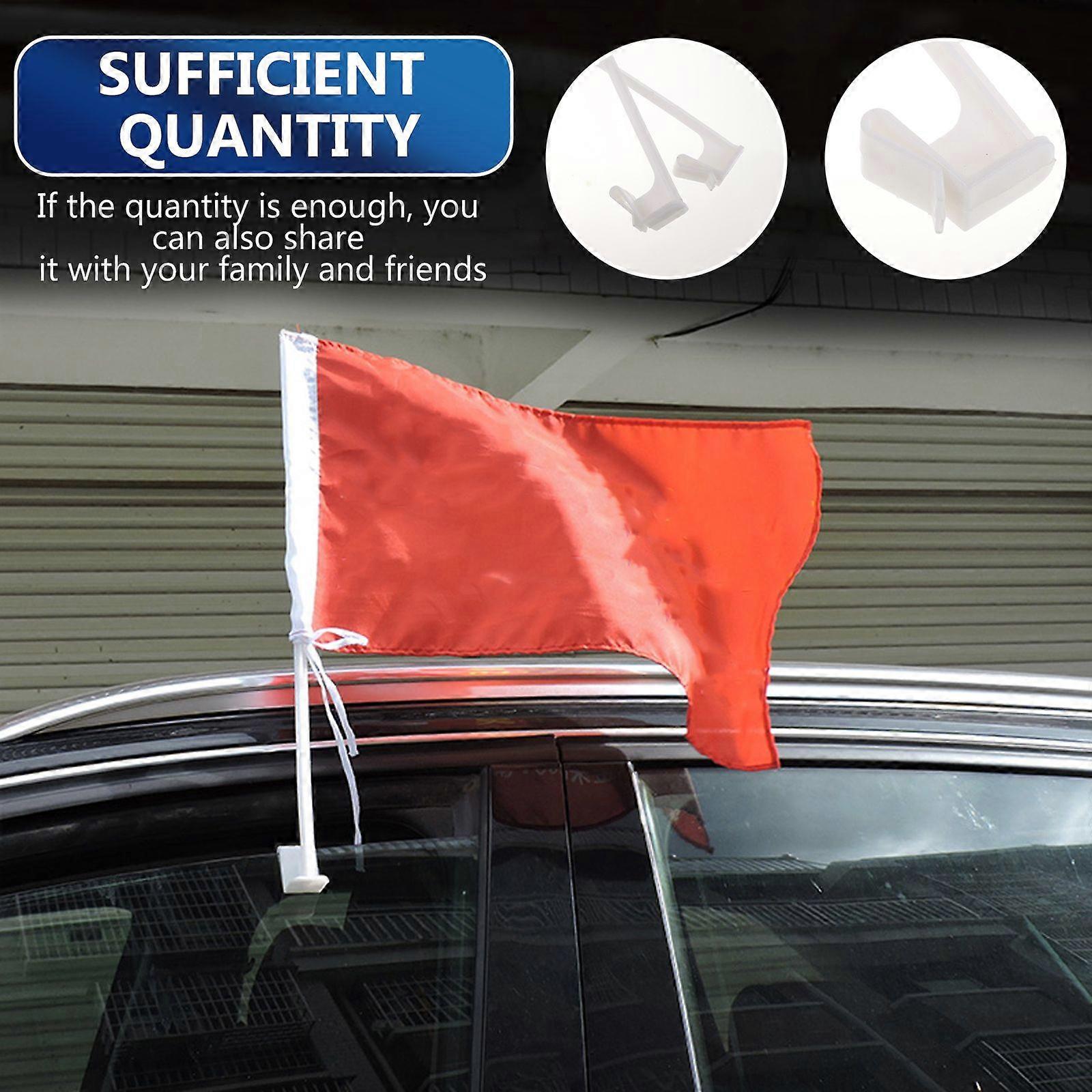 10Pcs Car Window Flagpoles Car Flag Window Clips Truck Flag Holder Without Flag