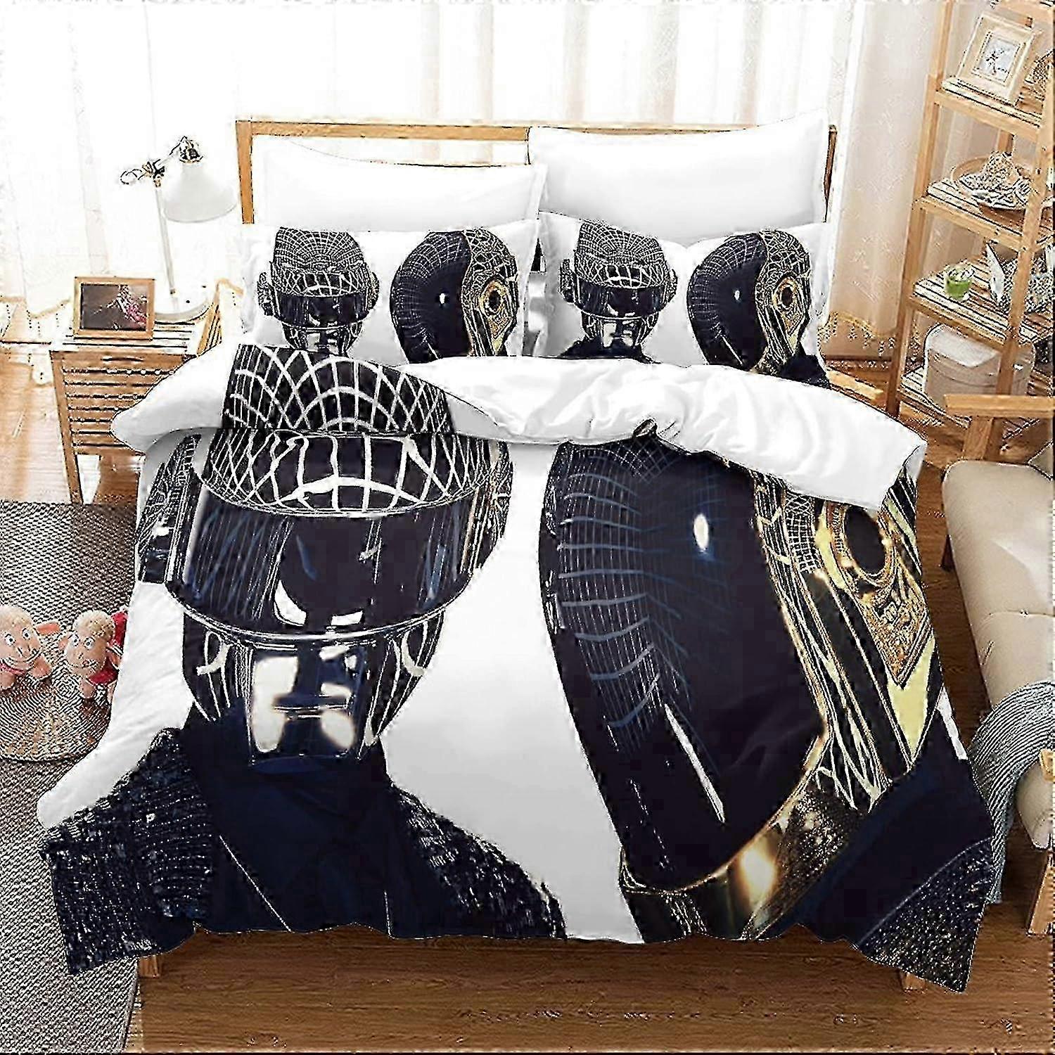 مجموعة غطاء لحاف دافت بانك نمط الموسيقى طباعة الفراش الإلكتروني مجموعة غطاء لحاف للأطفال ، ستوكات كينج 135 * 200 سم