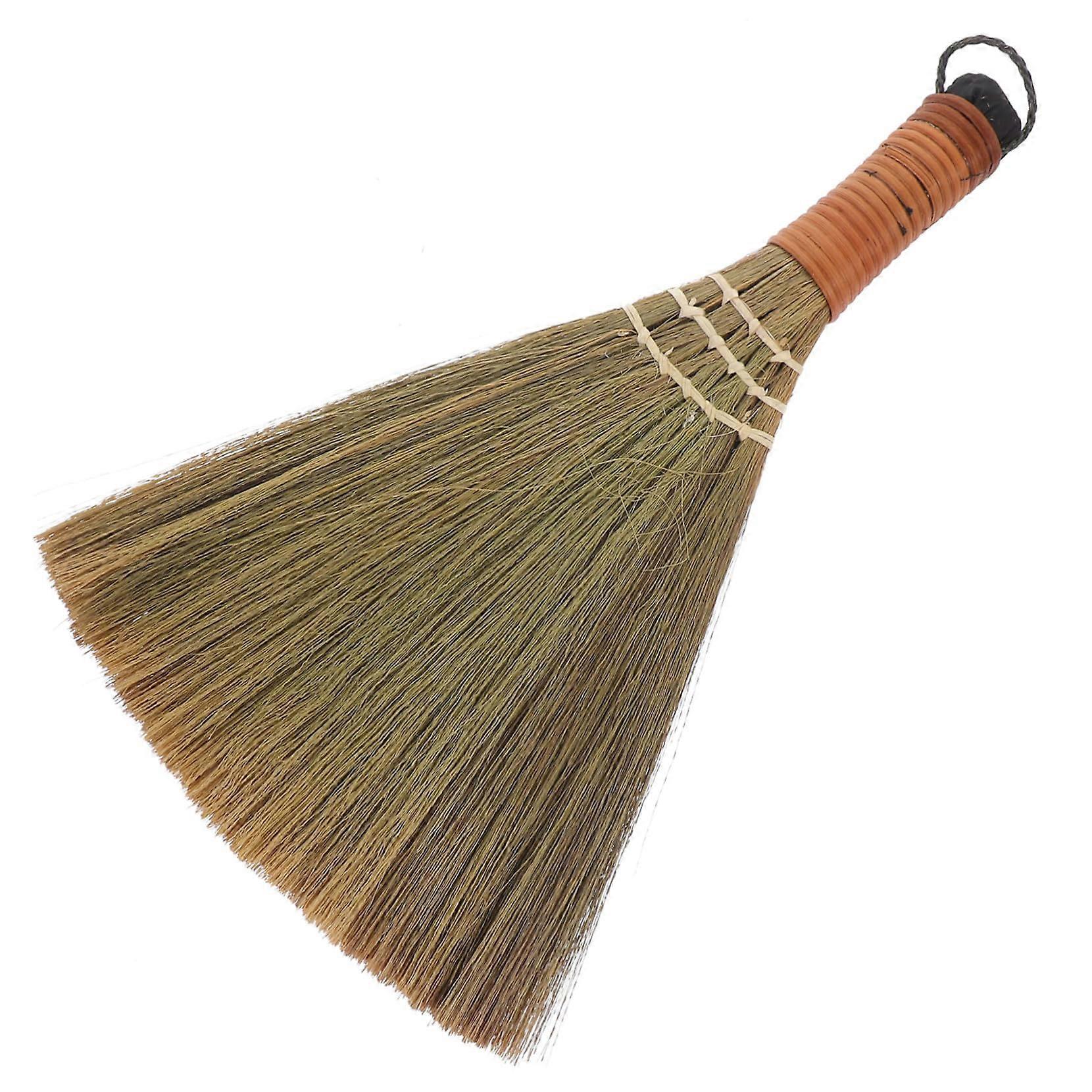 Soft Bristle Handheld Broom with Short Handle for Desktop Dust and Crumb Removal, Natural Brush for Home Cleaning