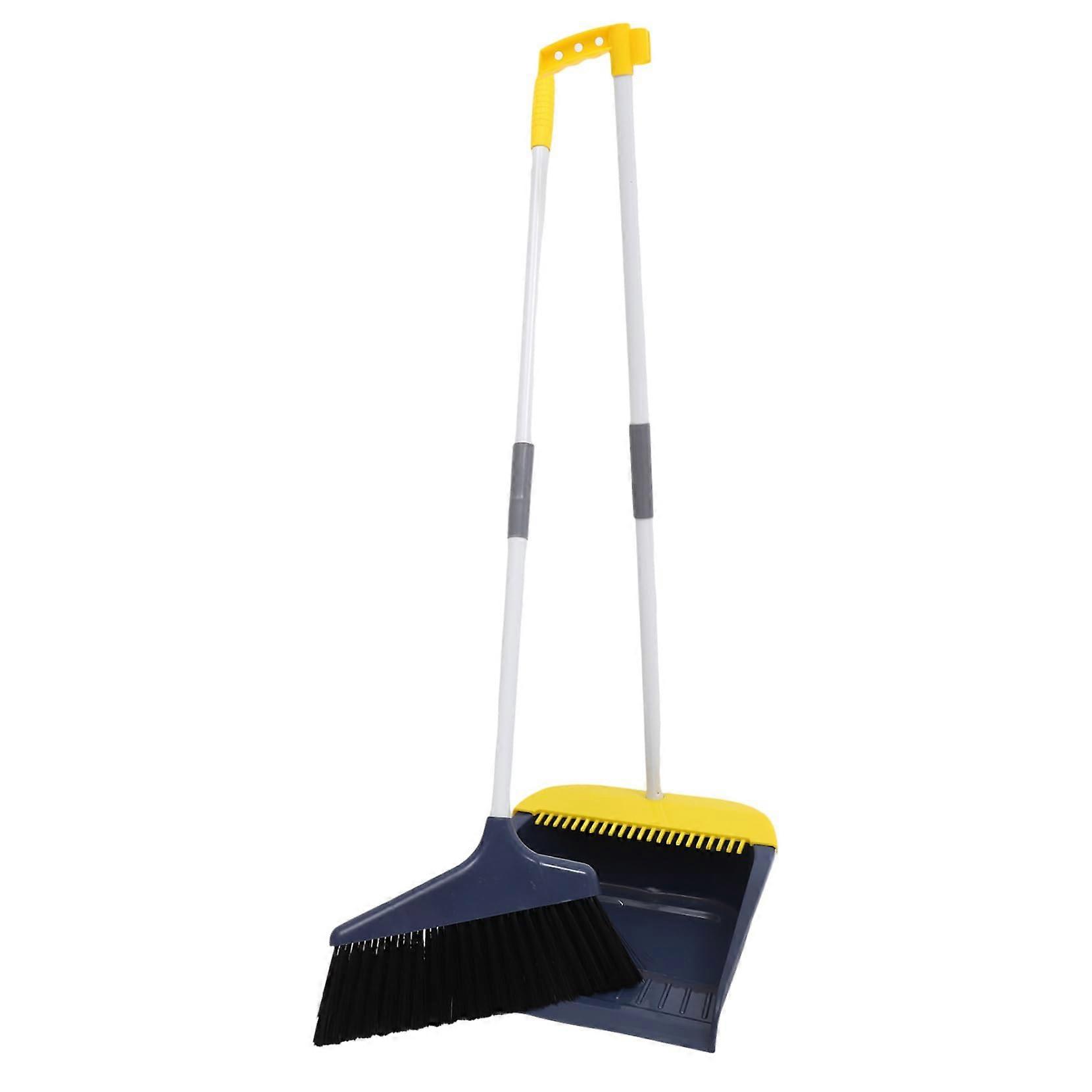 Soft Bristle Broom and Dustpan Set for Tile Floors Ergonomic Home Cleaning Tool Easy Storage