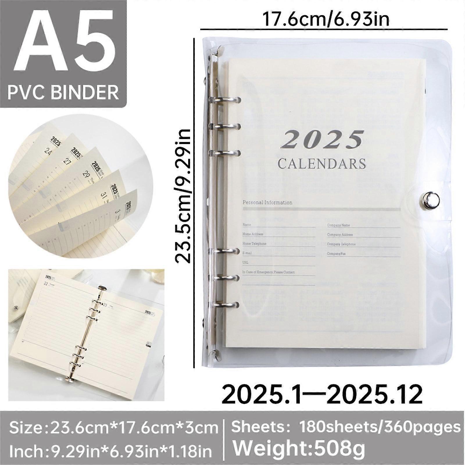 Diary Notebook in Clearance 2025 Schedule Notepad Inside Page A5 Efficiency Manual Planning Notebooks