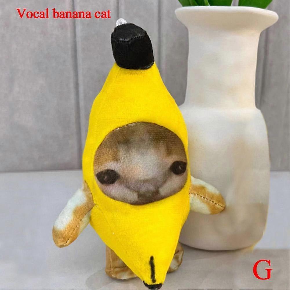 Crying Banana Cat Plush Keychain Soft PP Cotton Viral Internet Sensation Cute Quirky Bag Charm