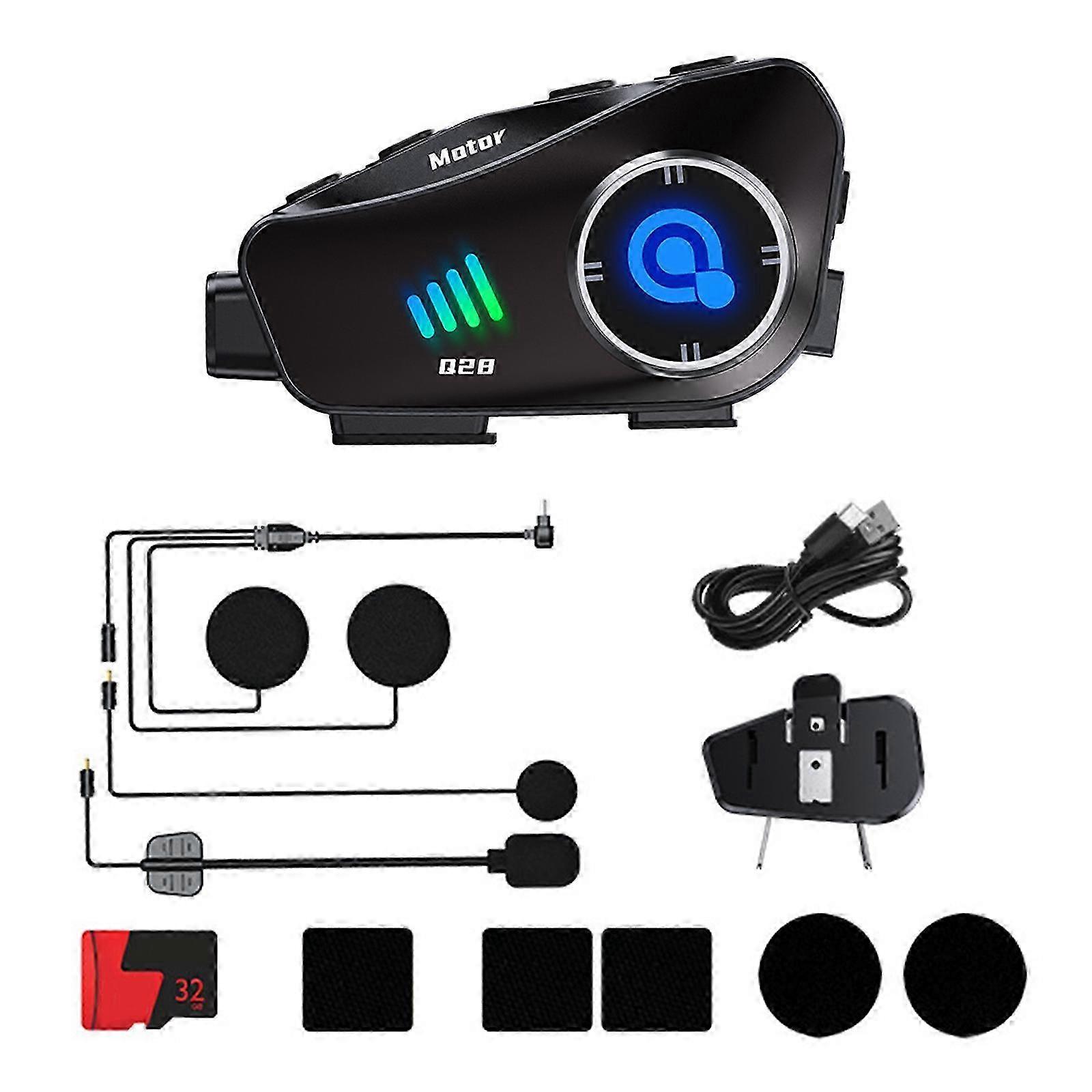 Helmets Bluetooth-compatible Intercom with 1080P 120° Wide Angle Driving Recorder Call Headset 360 Degree Helmets Camera Multicolor