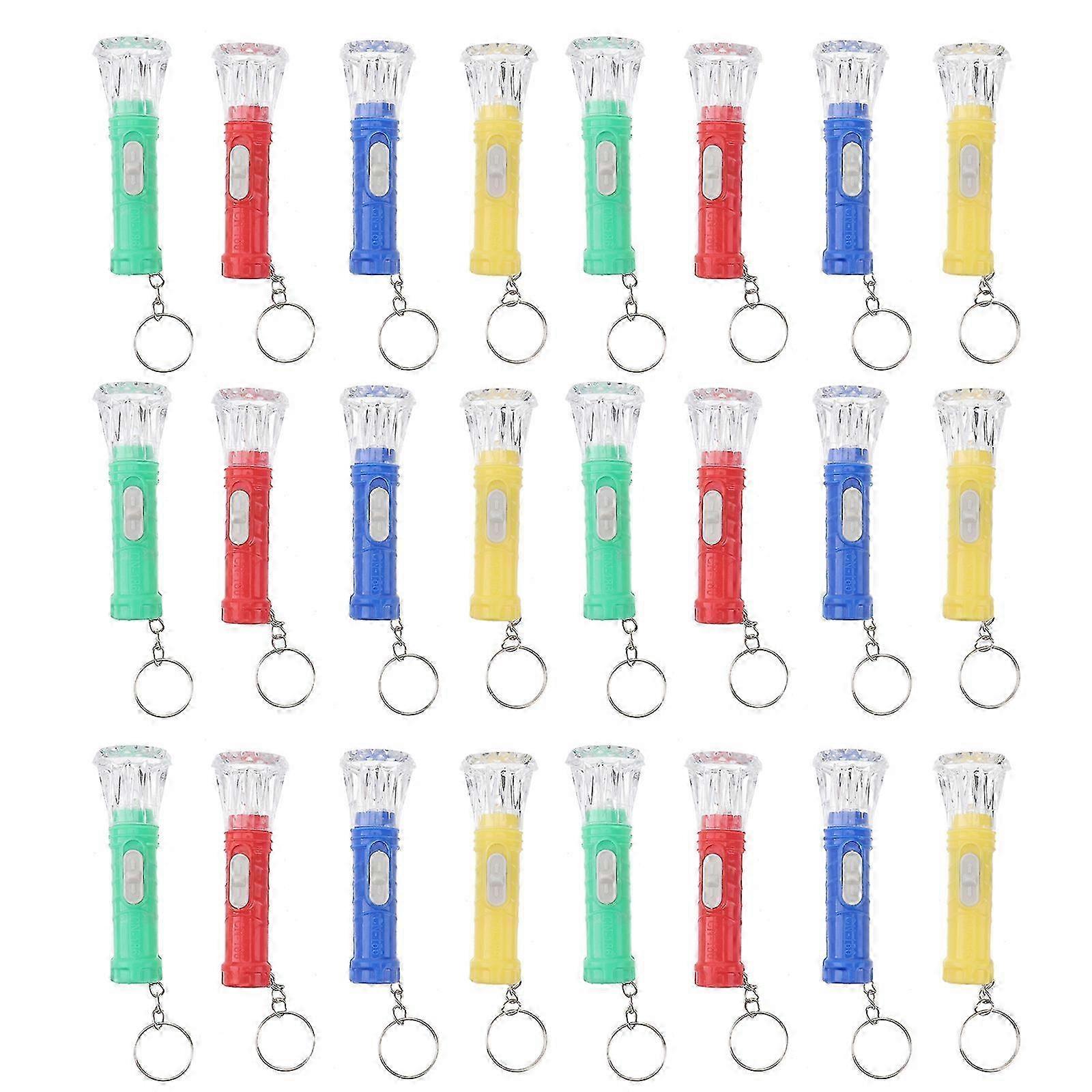 24PCS Mini Flashlight Keychain LED Keyring Flashlight Torch for Indoor Outdoor (Random Color)