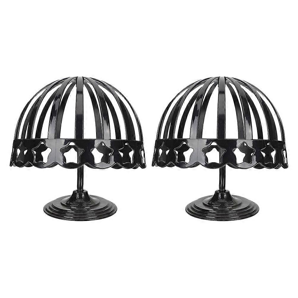 Hat Rack for Caps 2Pcs Plastic Holder with Elastic Support Black