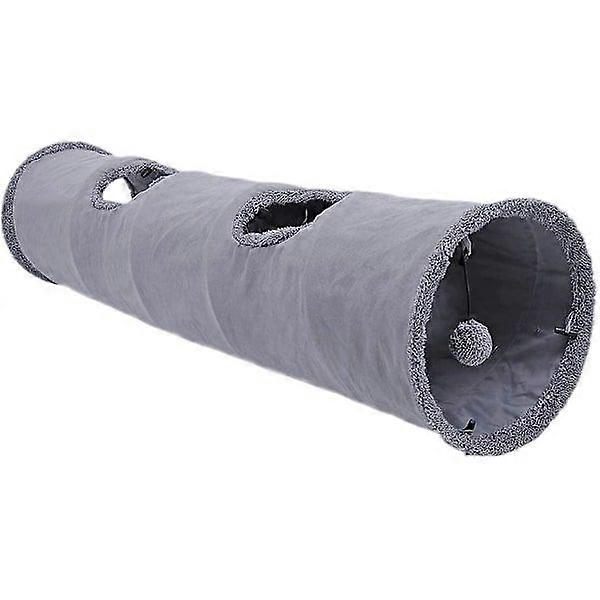 Foldable cat tunnel, cat toy tunnel durable suede hiding place pet wrinkled tunnel, S (d-4) 30CM*67CM