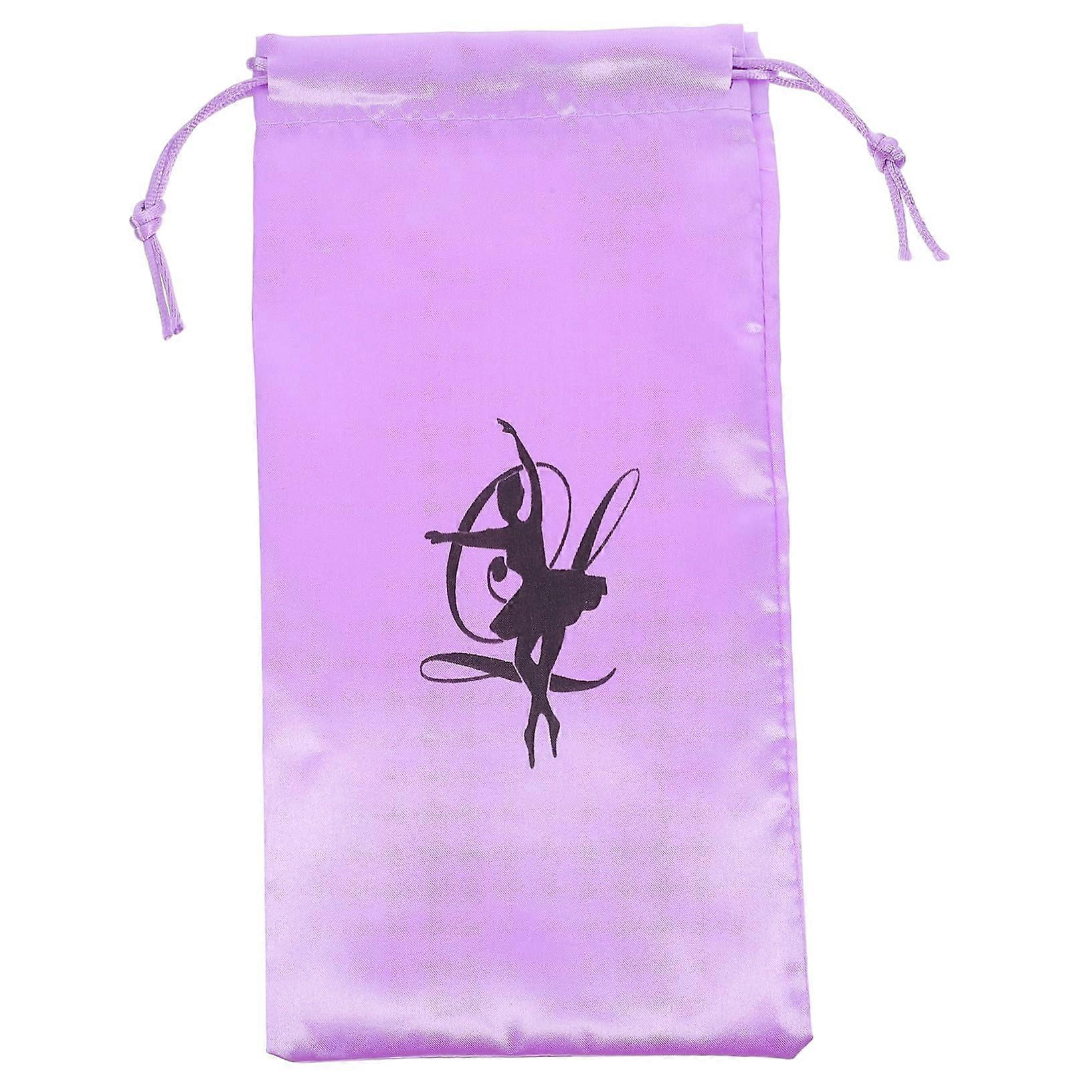 Large Capacity Satin Dance Shoe Bag with Drawstring for Ballet Slippers Storage and Portable Organizer