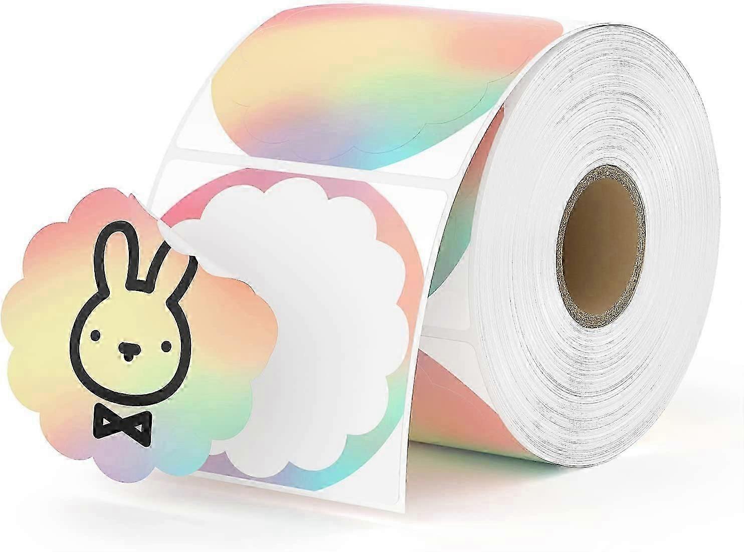 MUNBYN 2 Pink Circle Thermal Sticker Labels  Self-Adhesive Round Direct Thermal Labels  Multi-Purpose Roll Sticker Labels for DIY Logo Design  QR Code