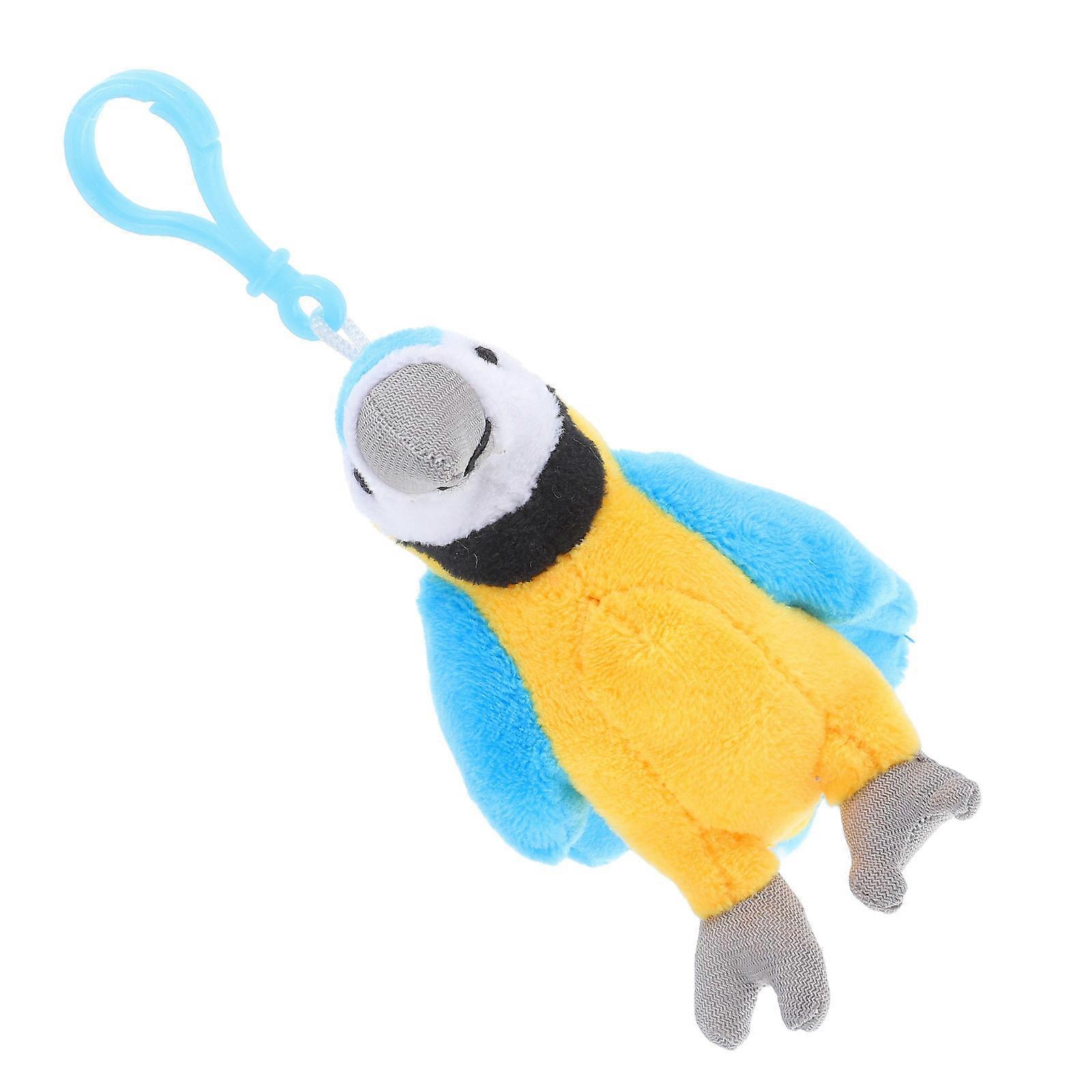 Blue Soft Parrot Plush Keychain Charm for Bags Backpack and Key
