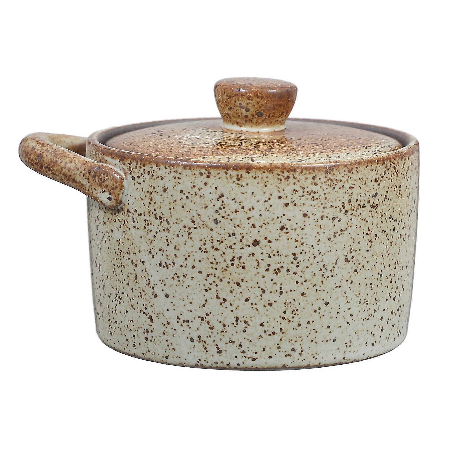 Ceramic Boiler with Lid Multi for Water Bath Cooking Practical Home Kitchen Stew Pot