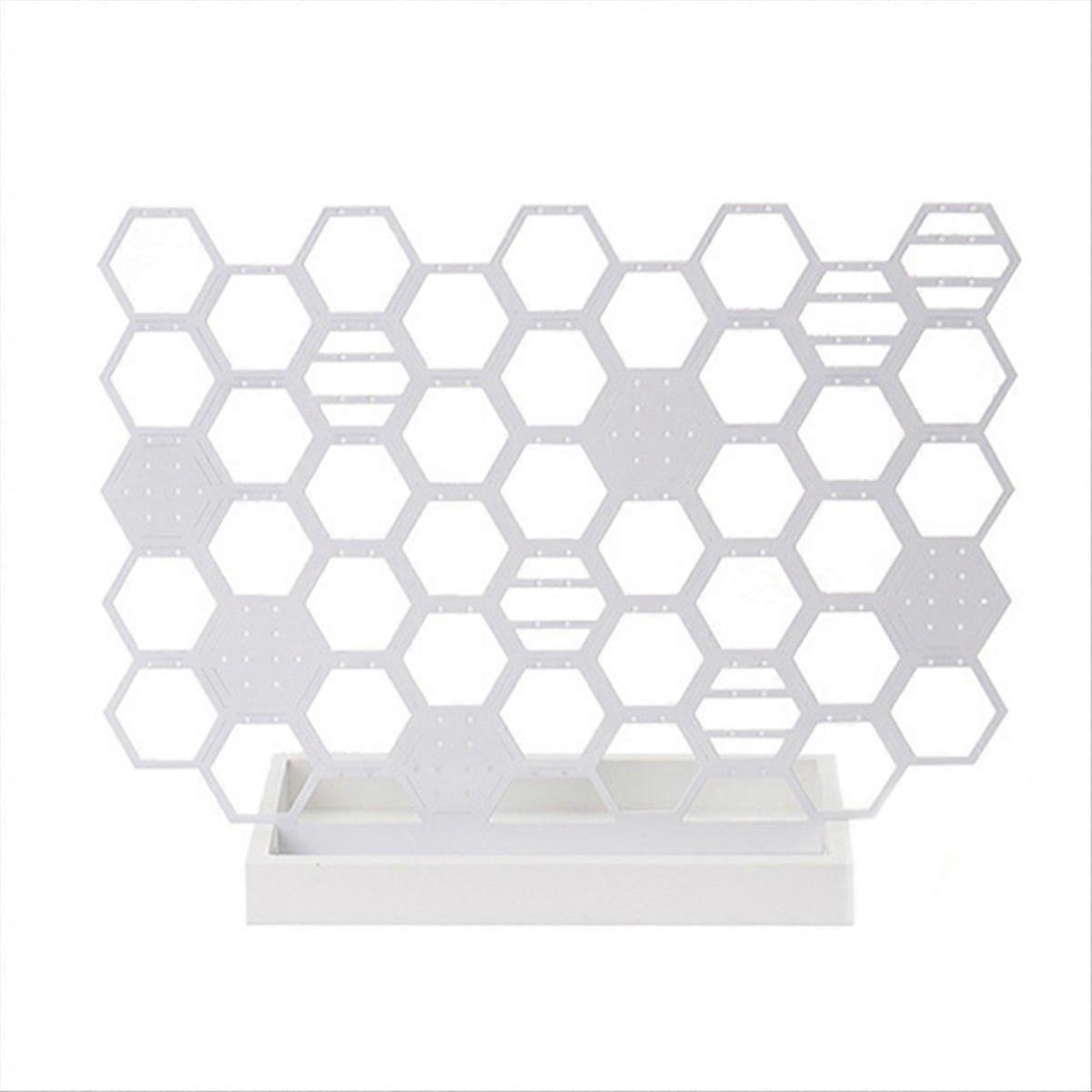 Étagère à bijoux blanche en nid d'abeille