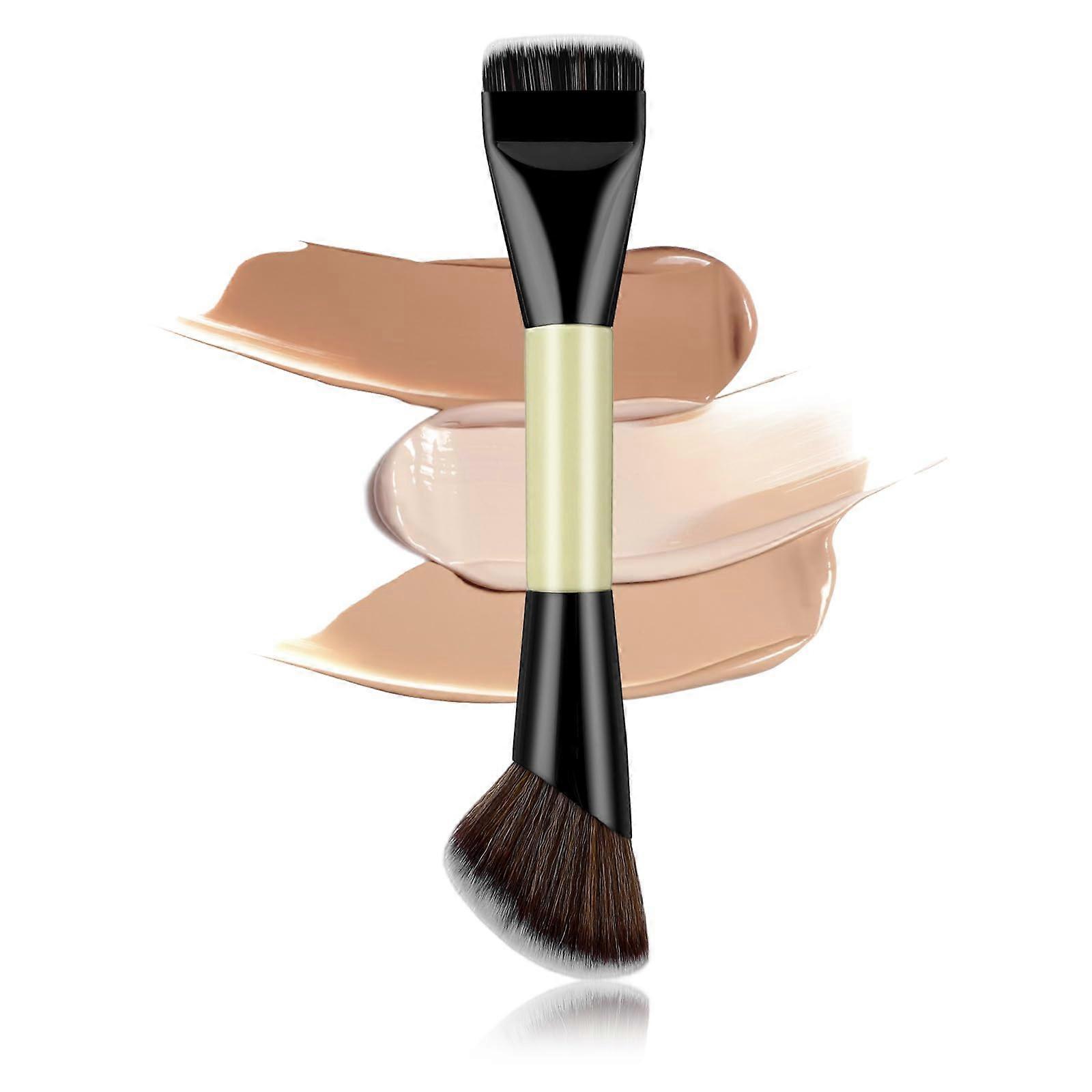 Makeup Brush Set - 2 in 1 Versatile Angled Foundation and Blending Brush for Smooth Application