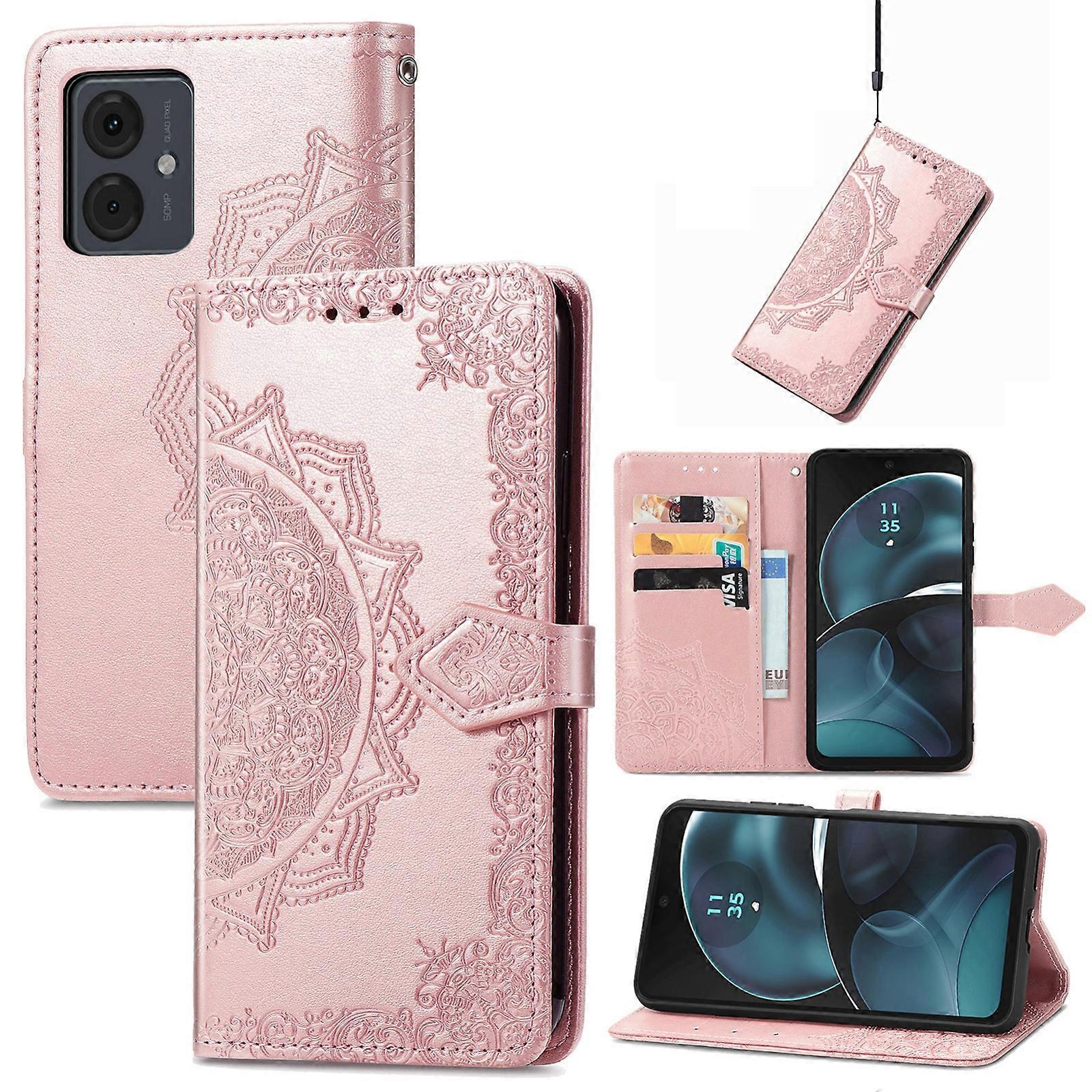 Mandala Flower Embossed Leather Phone Case