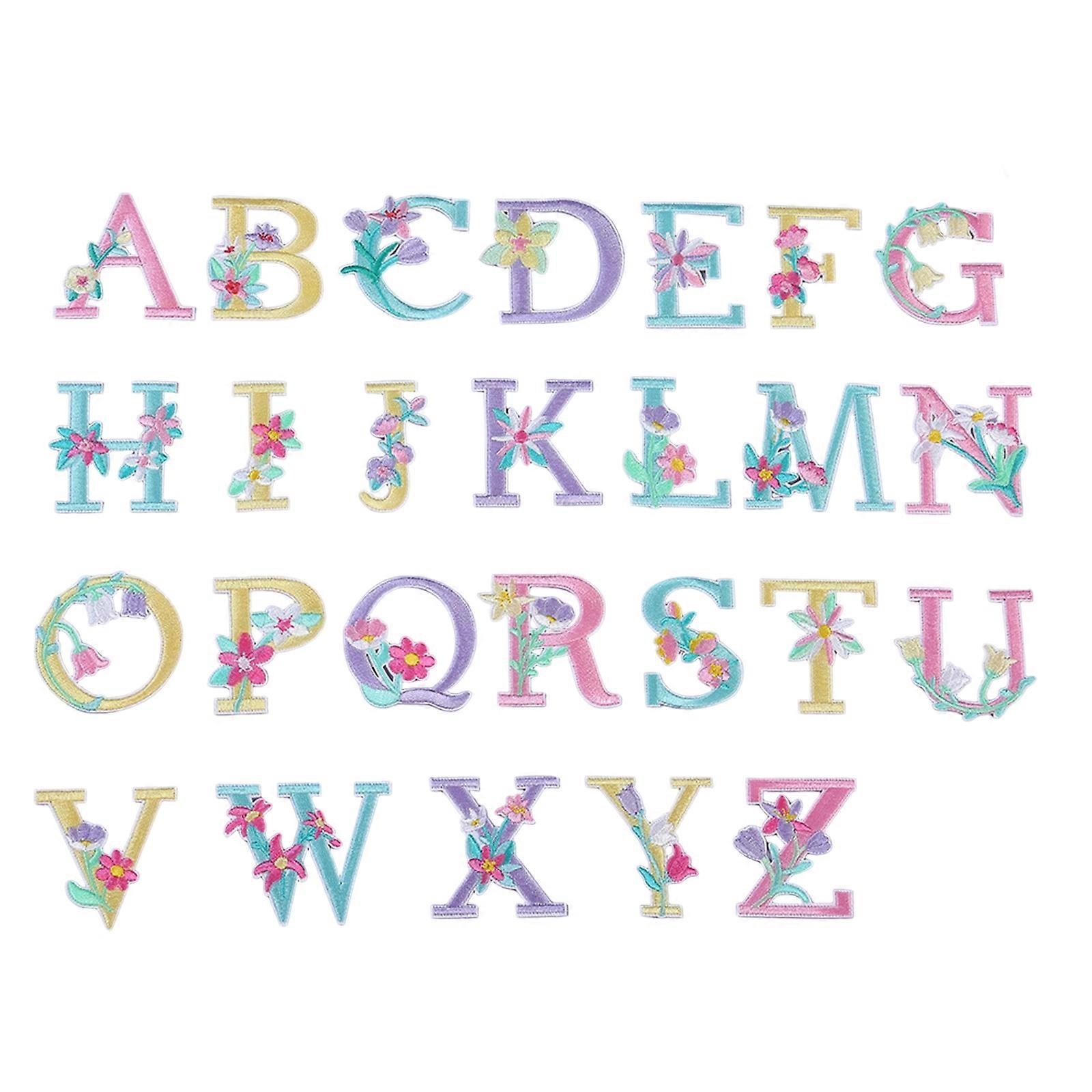 Creative Embroidered Letter Patches for Customizing Apparel with Heat Presses or Stitching Method Multicolor