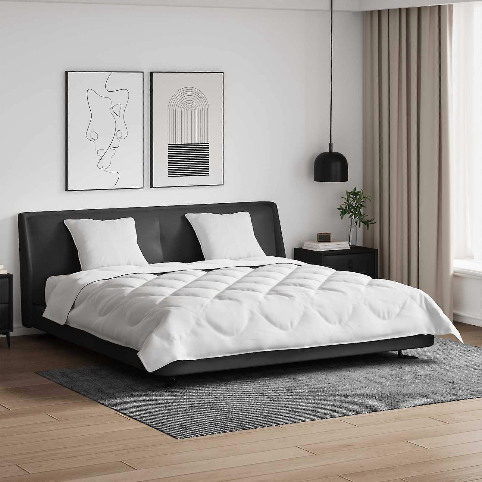 Bettdecke mit Kissen 3 pcs Weiß Mikrofaser