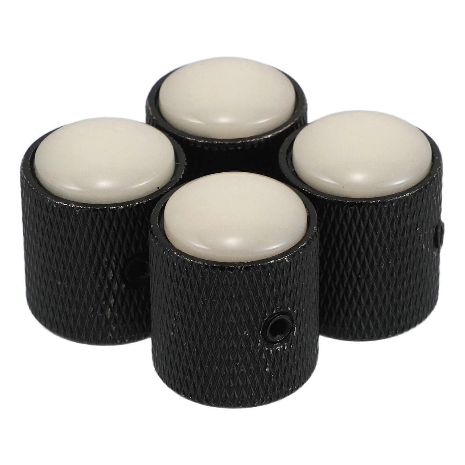 Black Metal Volume Control Knobs for Guitar 4Pcs Dome Style Accessories