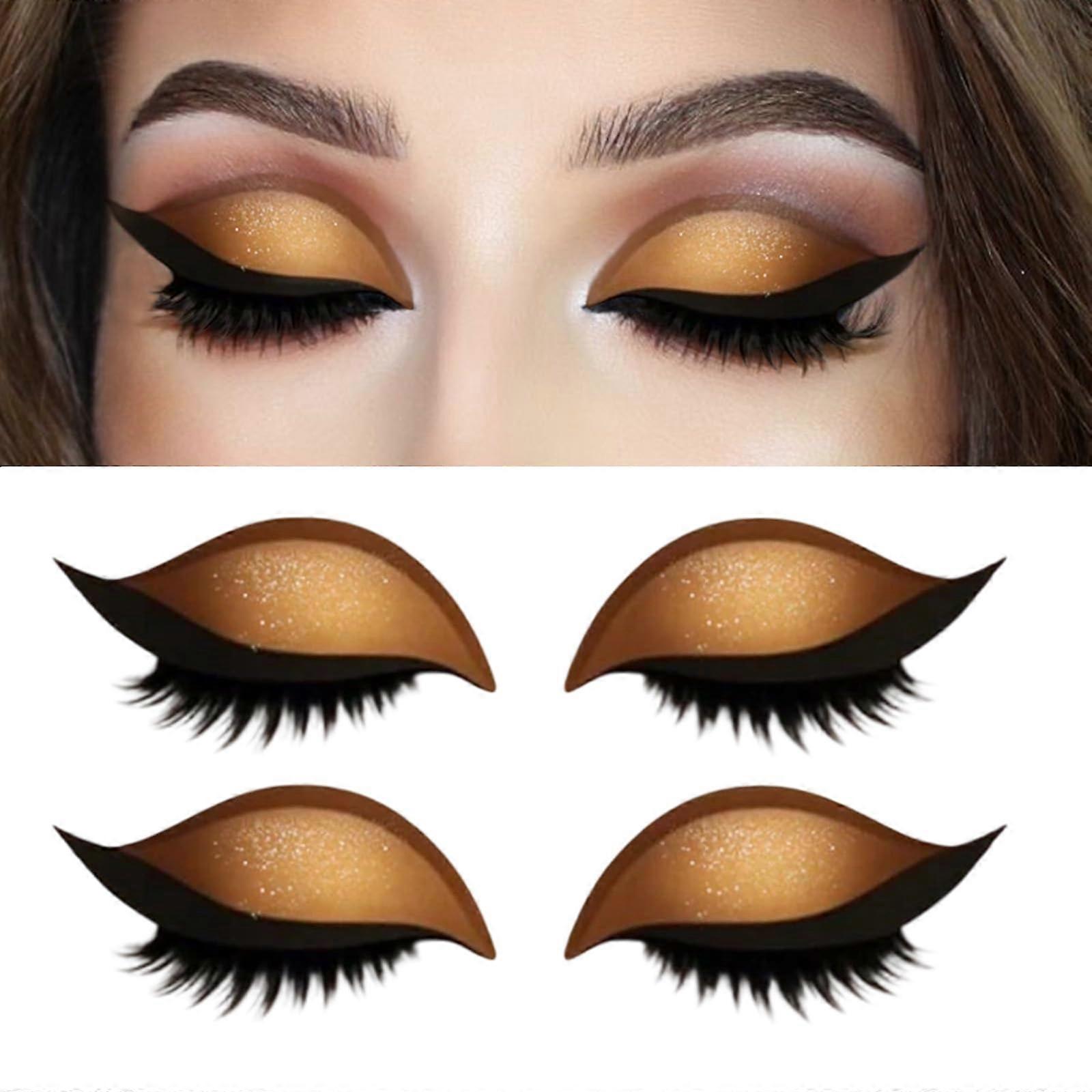 Lazy Eyelash Stickers 3in1 Eye Makeup with False Lashes and Shadow, Reusable Gold Eye Glamour