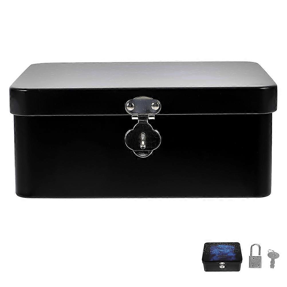 Tinplate Storage Box with Padlock for Home Use Storage