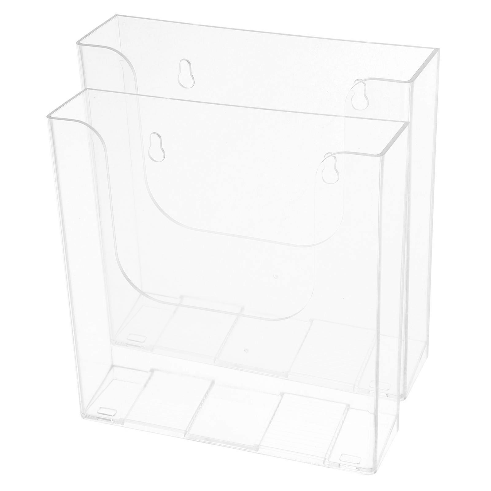 2pcs Acrylic Wall Mounted A5 Size Brochure Magazine Holder Single Layer Small Wall Mount Display