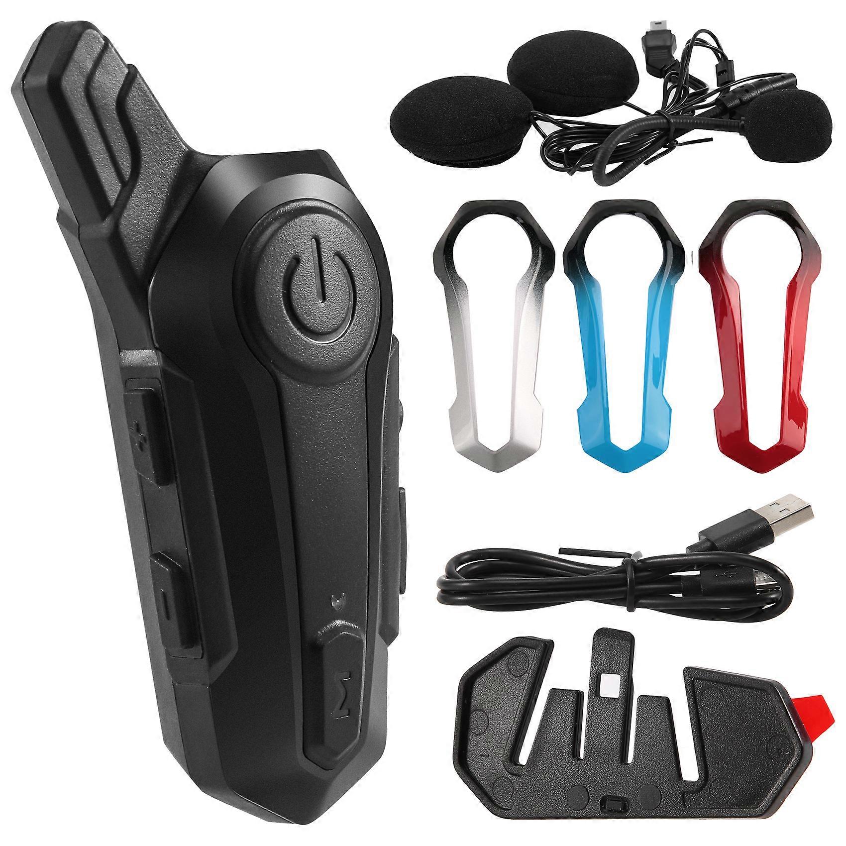 Motorcycle Bluetooth Helmet Intercom Universal Interphone Headset with Noise Reduction for Full Helmet 3 Color Frame