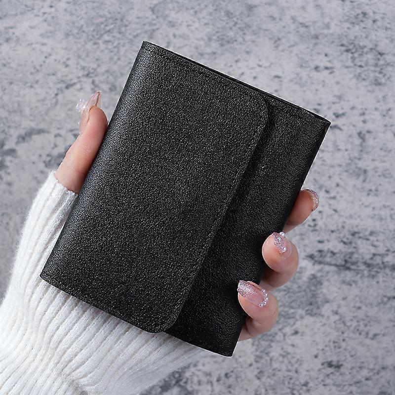 Simple Short Women's Wallet, Student Ticket Clip, Multi-function Card Bag, Change 30% Off, Ultra-thin Glossy Wallet.