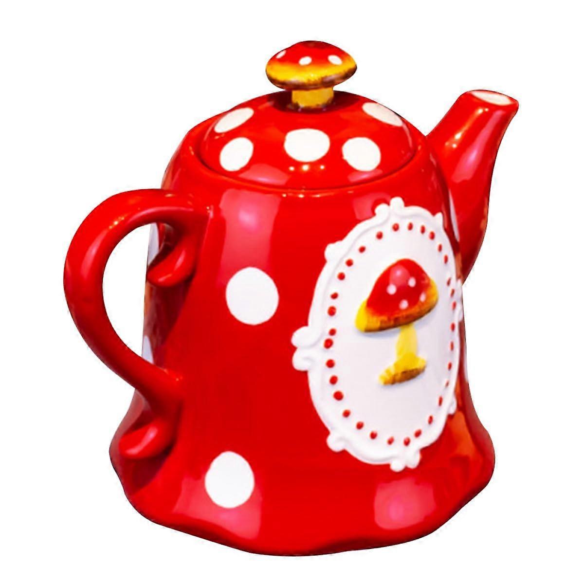 Ceramic Water Kettle with Lid, Large Capacity Mushroom Shape, Hot and Cold for Home or Office