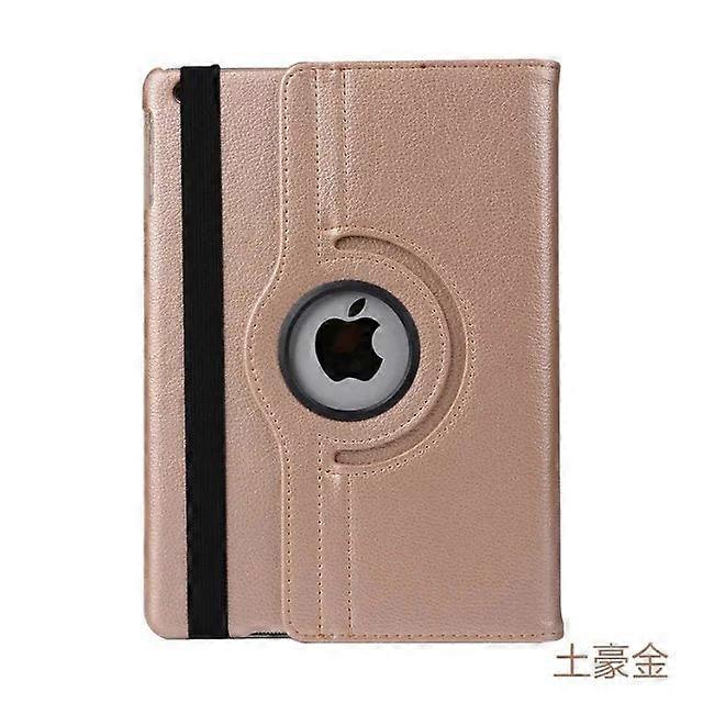 Case For Ipad 7/8/9 10.2 2021/2020/2019 Gold Lychee Texture Rotating Support Adjustable Sleep Stand