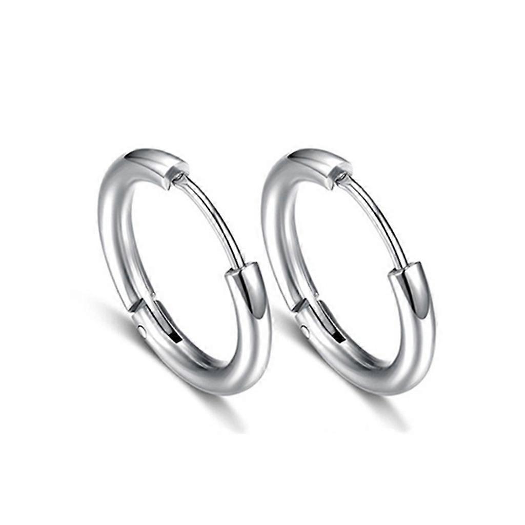 10x Hypoallergenic Stainless Steel Hoop Earrings 10mm to 20mm
